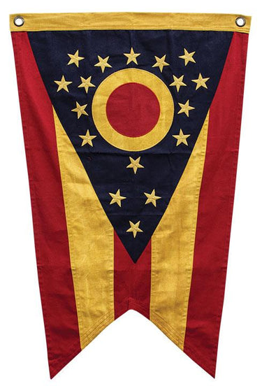 Teastained Ohio Flag 24x38 - The Fox Decor